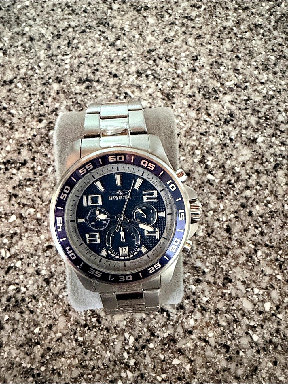 Invicta Chronograph Watch in Silver & Blue